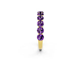 Yellow gold Round Amethyst Shared Prong Eternity Band_8