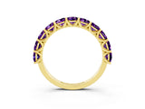 Yellow gold Round Amethyst Shared Prong Eternity Band_9