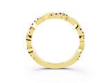 Yellow gold Round Amethyst Twist Eternity Band with Pavé Setting_9