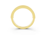 Yellow gold Round Amethyst Twist Milgrain Band with Bezel Setting_15