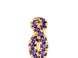Yellow gold Round Amethyst Twisted Eternity Band with Pavé and Shared Prong Setting_27