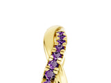 Yellow gold Round Amethyst Twisted Infinity Band with Prong Setting_11