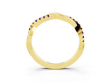 Yellow gold Round Amethyst Twisted Infinity Band with Prong Setting_9