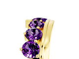 Yellow gold Round Amethyst Wave Band with Channel and Shared Prong Setting_23