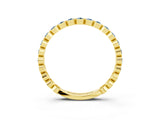 Yellow gold Round Aquamarine Bezel Set Eternity Band_10