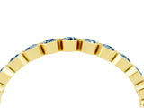Yellow gold Round Aquamarine Bezel Set Eternity Band_11