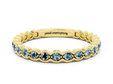 Yellow gold Round Aquamarine Bezel Set Eternity Band_7
