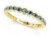 Yellow gold Round Aquamarine Bezel Set Eternity Band_8