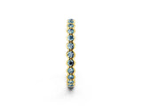 Yellow gold Round Aquamarine Bezel Set Eternity Band_9