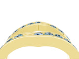Yellow gold Round Aquamarine Channel-Set Chevron Band_10