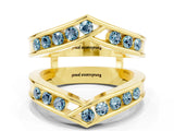 Yellow gold Round Aquamarine Channel-Set Chevron Band_6