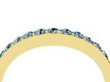 Yellow gold Round Aquamarine Curved Wedding Band with Channel Setting_10