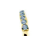 Yellow gold Round Aquamarine Curved Wedding Band with Channel Setting_11