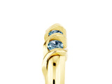 Yellow gold Round Aquamarine Eternity Band with Twist Prong Setting_11