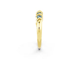 Yellow gold Round Aquamarine Eternity Band with Twist Prong Setting_8