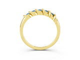 Yellow gold Round Aquamarine Eternity Band with Twist Prong Setting_9