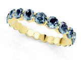Yellow gold Round Aquamarine Eternity Band with U-Prong Setting_31