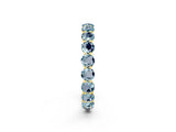 Yellow gold Round Aquamarine Eternity Band with U-Prong Setting_32