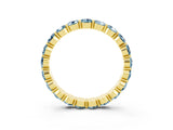 Yellow gold Round Aquamarine Eternity Band with U-Prong Setting_33