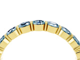 Yellow gold Round Aquamarine Eternity Band with U-Prong Setting_34