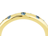 Yellow gold Round Aquamarine Flush-Set Comfort Fit Band_10