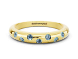 Yellow gold Round Aquamarine Flush-Set Comfort Fit Band_6