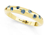 Yellow gold Round Aquamarine Flush-Set Comfort Fit Band_7