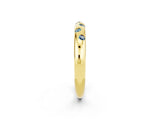 Yellow gold Round Aquamarine Flush-Set Comfort Fit Band_8