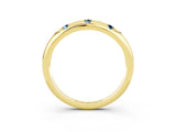 Yellow gold Round Aquamarine Flush-Set Comfort Fit Band_9