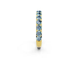 Yellow gold Round Aquamarine Half Eternity Band with Classic Prong Setting_8