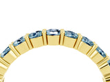 Yellow gold Round Aquamarine Half-Eternity Prong-Set Band_10