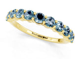 Yellow gold Round Aquamarine Half-Eternity Prong-Set Band_7