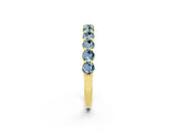 Yellow gold Round Aquamarine Half-Eternity Prong-Set Band_8