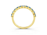 Yellow gold Round Aquamarine Half-Eternity Prong-Set Band_9
