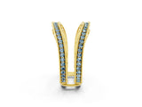 Yellow gold Round Aquamarine Milgrain Eternity Band with Channel Setting_20