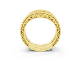 Yellow gold Round Aquamarine Milgrain Eternity Band with Channel Setting_21
