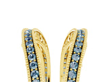 Yellow gold Round Aquamarine Milgrain Eternity Band with Channel Setting_23