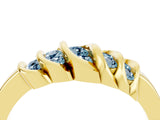 Yellow gold Round Aquamarine Multi-Row Crossover Band_10