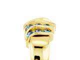 Yellow gold Round Aquamarine Multi-Row Crossover Band_11