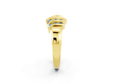 Yellow gold Round Aquamarine Multi-Row Crossover Band_8
