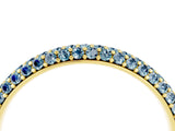 Yellow gold Round Aquamarine Pavé Eternity Band with Shared Prong Setting_10