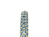 Yellow gold Round Aquamarine Pavé Eternity Band with Shared Prong Setting_11