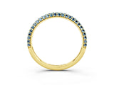 Yellow gold Round Aquamarine Pavé Eternity Band with Shared Prong Setting_9