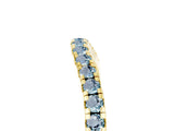 Yellow gold Round Aquamarine Pavé Half Eternity Band with Shared Prong Setting_11