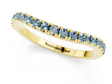 Yellow gold Round Aquamarine Pavé Half Eternity Band with Shared Prong Setting_7