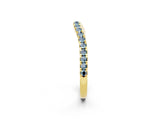 Yellow gold Round Aquamarine Pavé Half Eternity Band with Shared Prong Setting_8