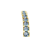 Yellow gold Round Aquamarine Pavé Set Curved Wedding Band_11