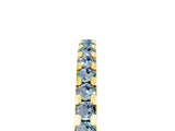 Yellow gold Round Aquamarine Pavé Set Eternity Band with Micro Prong Setting_11