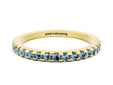 Yellow gold Round Aquamarine Pavé Set Eternity Band with Micro Prong Setting_6