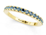 Yellow gold Round Aquamarine Pavé Set Eternity Band with Micro Prong Setting_7